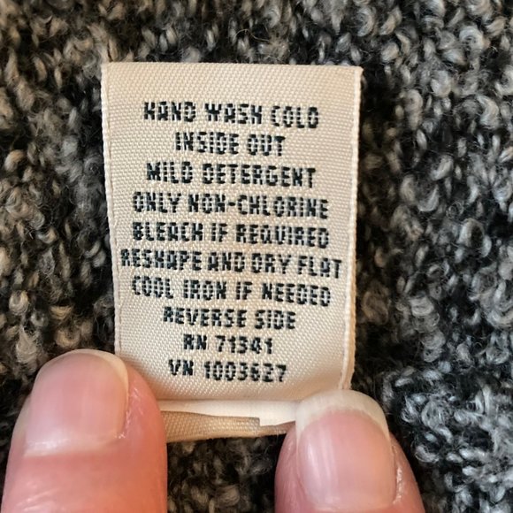 LL Bean Cowlneck Sweater black/white - Picture 8 of 10